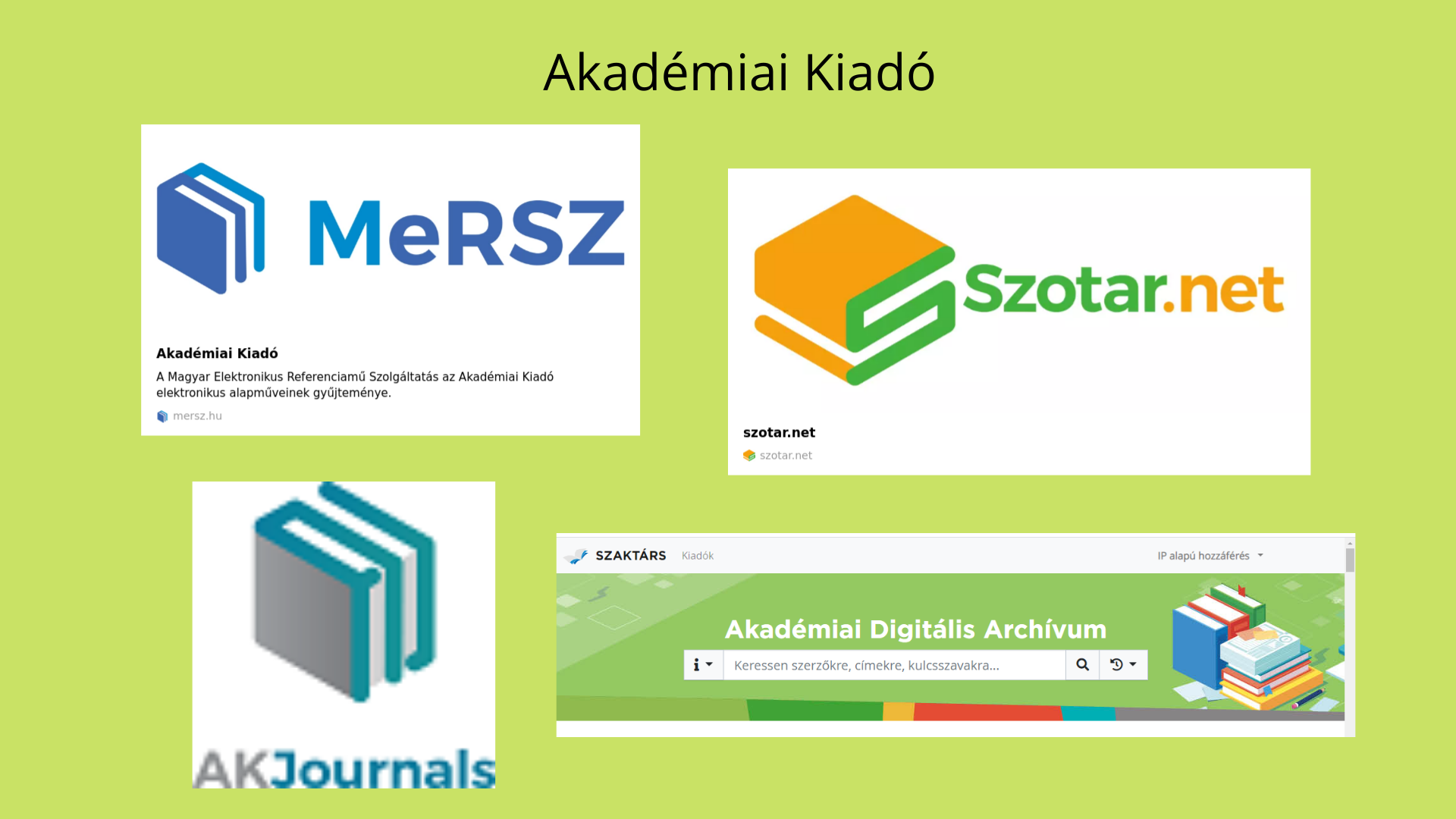 Ingyenes adatbázisok az Akadémiai Kiadótól