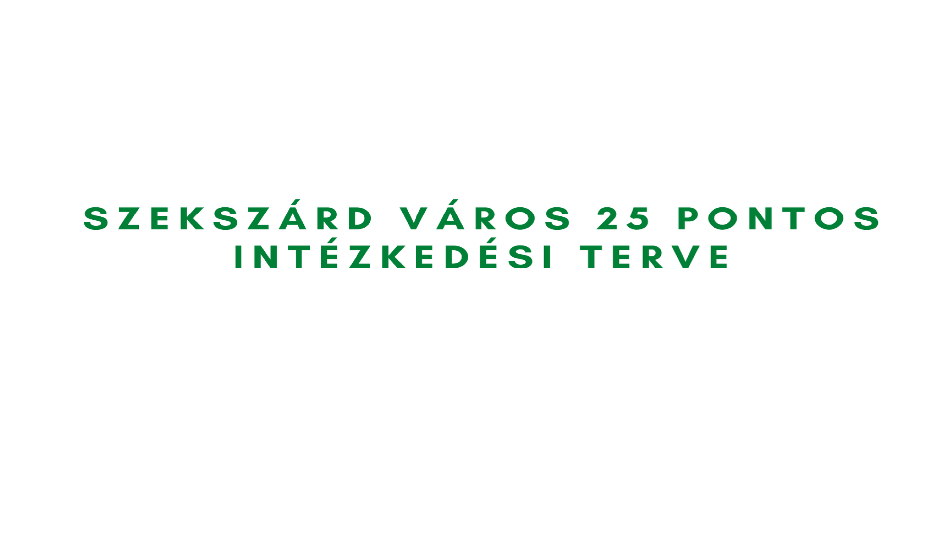 Szekszárd 25 pontos intézkedési terve