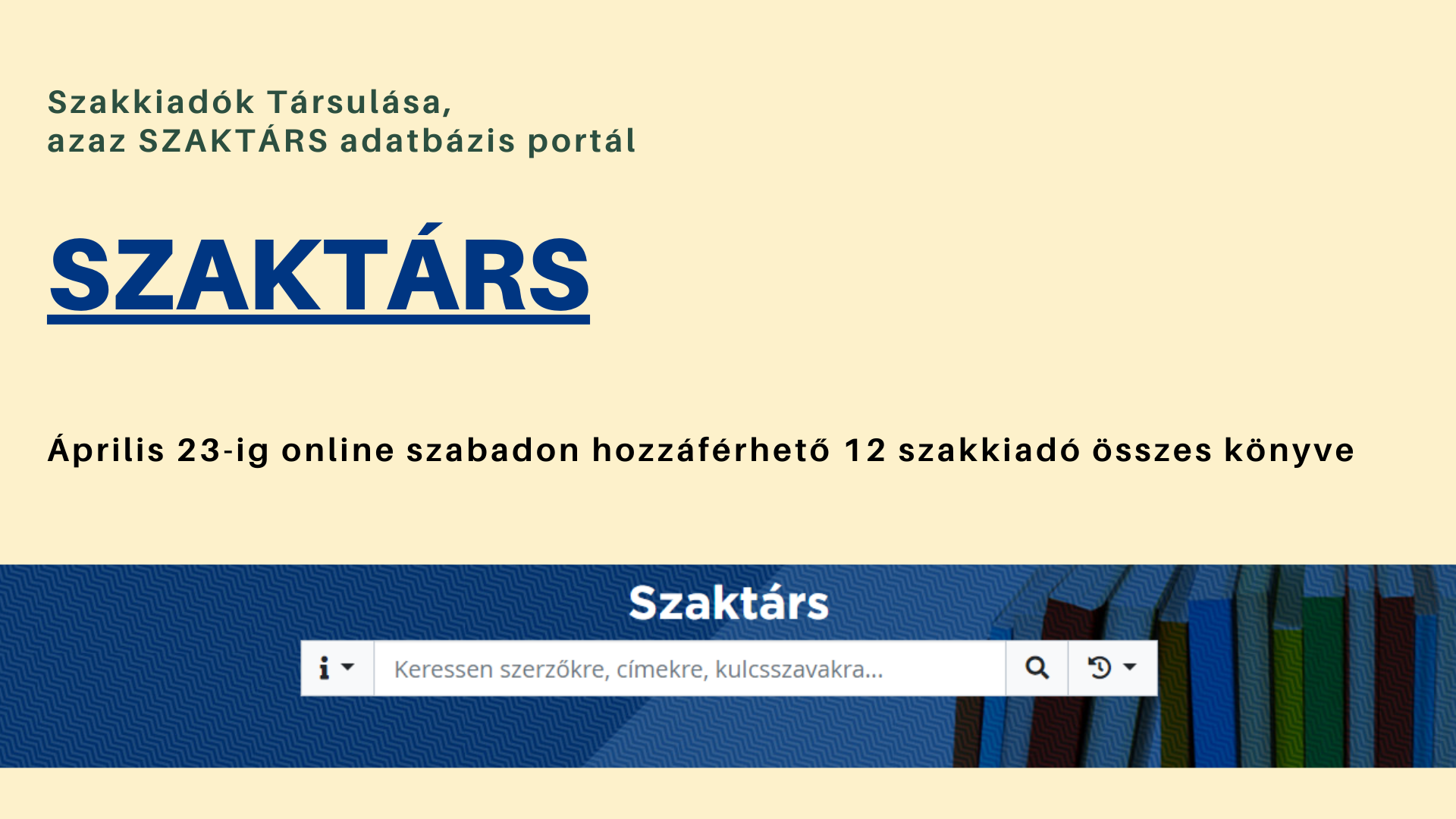 A Szaktárs adatbázis portál sajtóközleménye