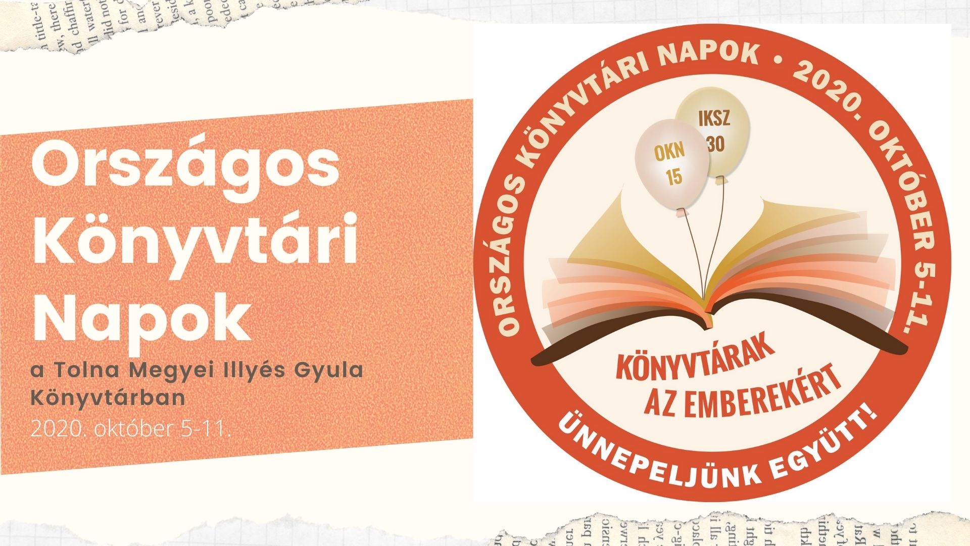 Országos Könyvtári Napok a Tolna Megyei Illyés Gyula Könyvtárban, 2020. október 5-11.