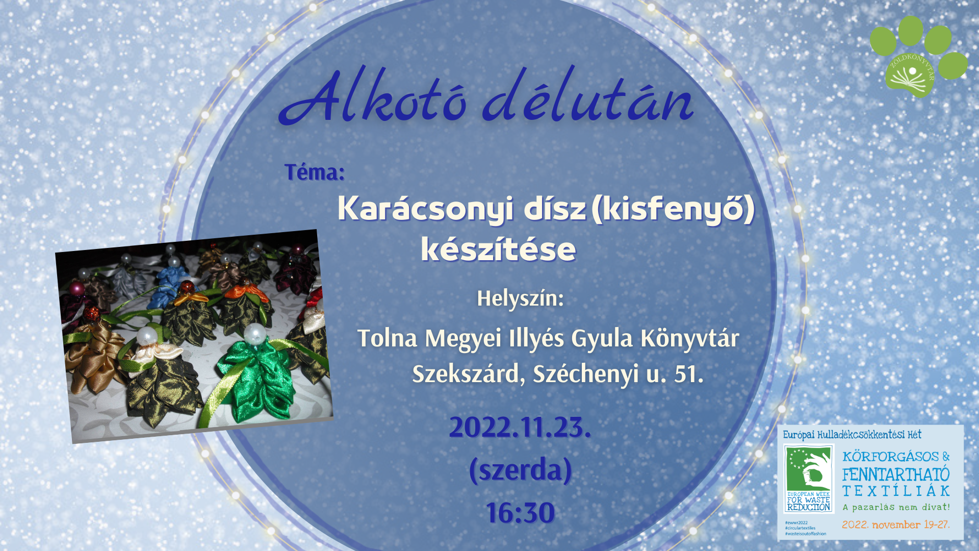 Alkotó délután – karácsonyi dísz készítése