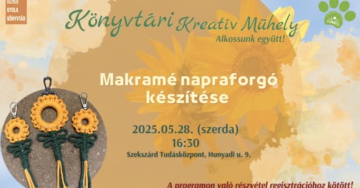 Könyvtári Kreatív Műhely – Makramé napraforgó