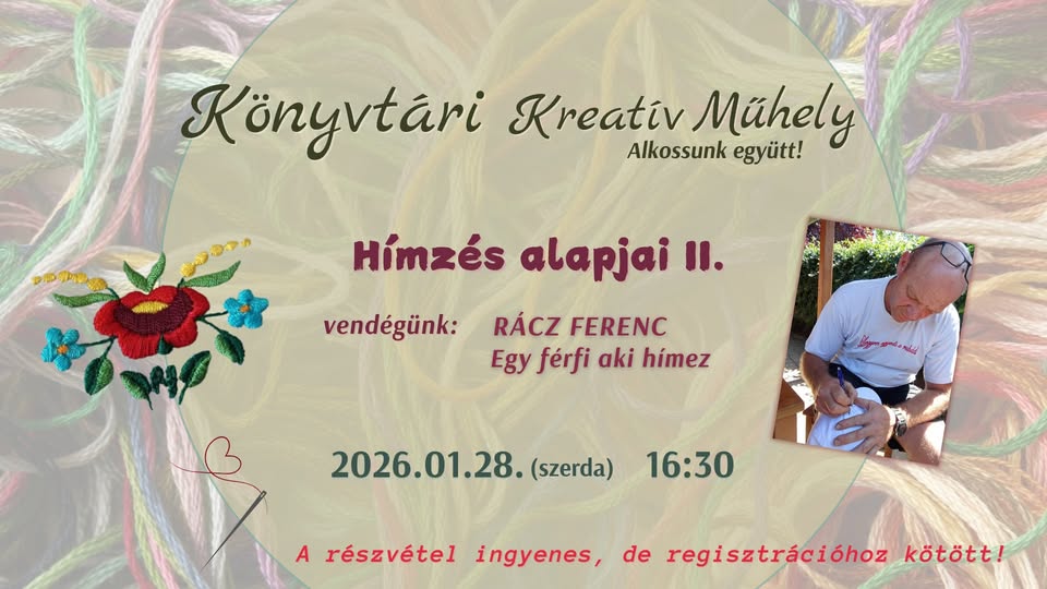 Könyvtári Kreatív Műhely – Hímzés alapjai II.