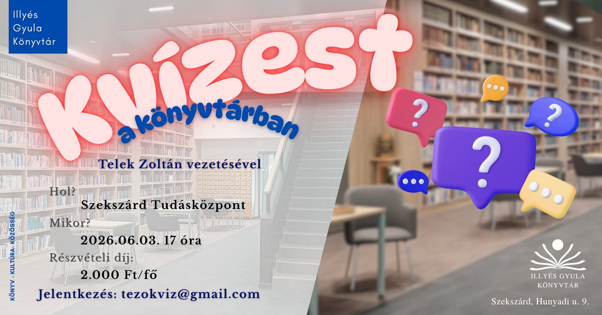 Kvízest a könyvtárban Telek Zoltán vezetésével