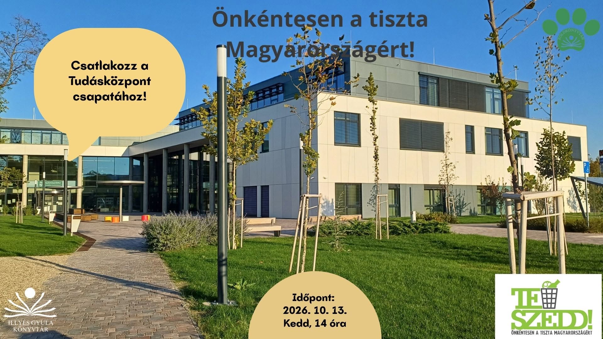 Önkéntesen a tiszta Magyarországért – TeSzedd akció a Tudásközpontnál 2026