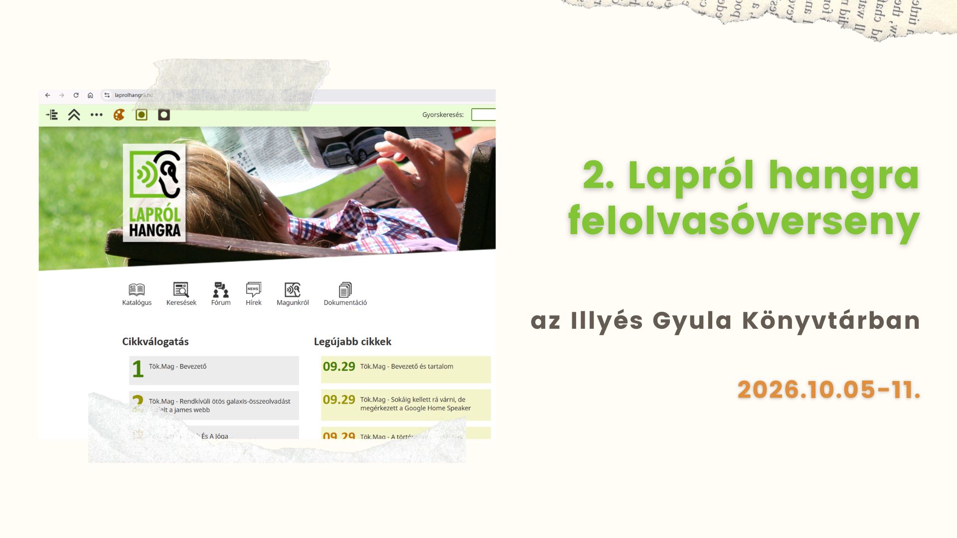 Lapról hangra felolvasóverseny 2026.