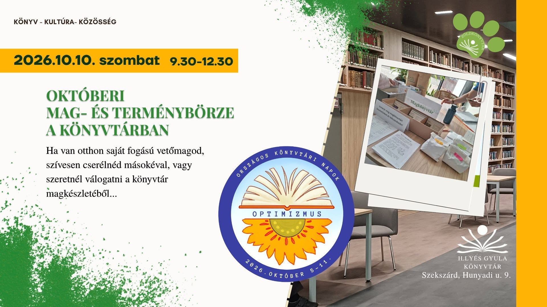 Októberi mag- és terménybörze a könyvtárban